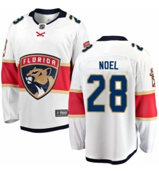 Youth Florida Panthers #28 Serron Noel Authentic White Away Fanatics Branded Breakaway NHL Jersey