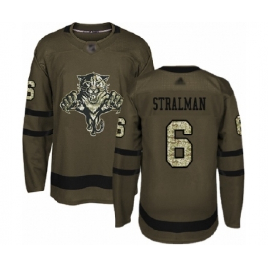 Men's Florida Panthers #6 Anton Stralman Authentic Green Salute to Service Hockey Jersey Men's Florida Panthers #6 Anton Stralman Authentic Green Salute to Service Hockey Jersey