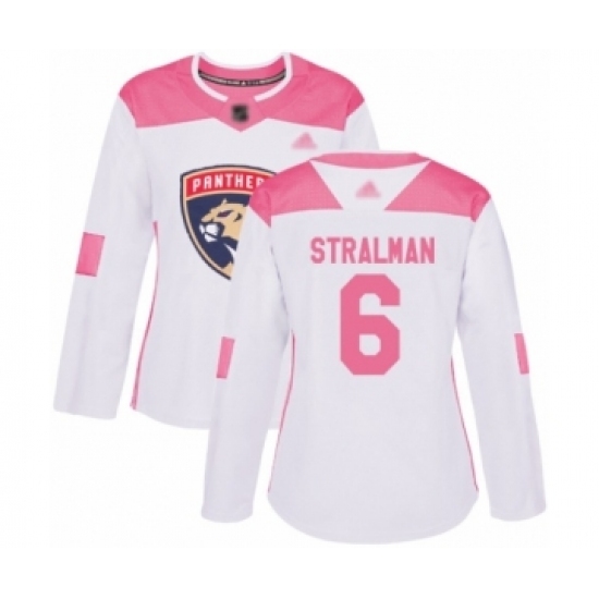 Women's Florida Panthers #6 Anton Stralman Authentic White Pink Fashion Hockey Jersey Women's Florida Panthers #6 Anton Stralman Authentic White Pink Fashion Hockey Jersey