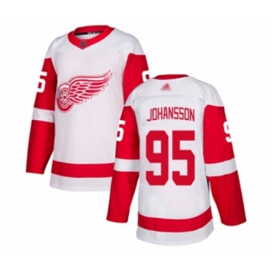 Men's Detroit Red Wings #95 Albert Johansson Authentic White Away Hockey Jersey Men's Detroit Red Wings #95 Albert Johansson Authentic White Away Hockey Jersey