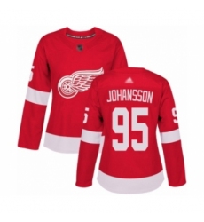 Women's Detroit Red Wings #95 Albert Johansson Authentic Red Home Hockey Jersey Women's Detroit Red Wings #95 Albert Johansson Authentic Red Home Hockey Jersey