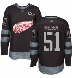 Men's Adidas Detroit Red Wings #51 Frans Nielsen Authentic Black 1917-2017 100th Anniversary NHL Jersey