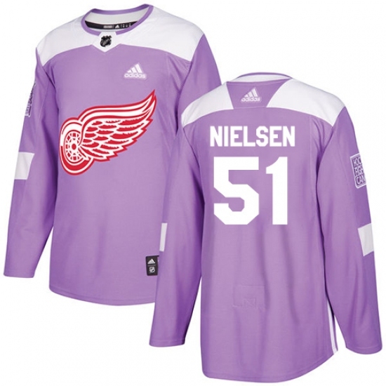 Men's Adidas Detroit Red Wings #51 Frans Nielsen Authentic Purple Fights Cancer Practice NHL Jersey Men's Adidas Detroit Red Wings #51 Frans Nielsen Authentic Purple Fights Cancer Practice NHL Jersey