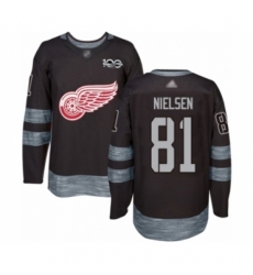 Men's Detroit Red Wings #81 Frans Nielsen Authentic Black 1917-2017 100th Anniversary Hockey Jersey