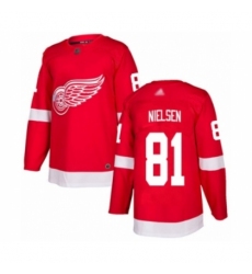 Men's Detroit Red Wings #81 Frans Nielsen Authentic Red Home Hockey Jersey