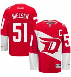Men's Reebok Detroit Red Wings #51 Frans Nielsen Authentic Red 2016 Stadium Series NHL Jersey