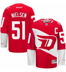 Men's Reebok Detroit Red Wings #51 Frans Nielsen Premier Red 2016 Stadium Series NHL Jersey