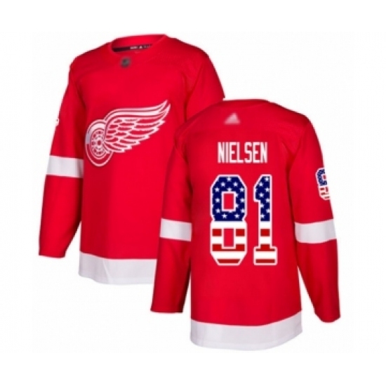Youth Detroit Red Wings #81 Frans Nielsen Authentic Red USA Flag Fashion Hockey Jersey Youth Detroit Red Wings #81 Frans Nielsen Authentic Red USA Flag Fashion Hockey Jersey