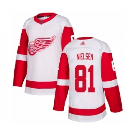 Youth Detroit Red Wings #81 Frans Nielsen Authentic White Away Hockey Jersey Youth Detroit Red Wings #81 Frans Nielsen Authentic White Away Hockey Jersey