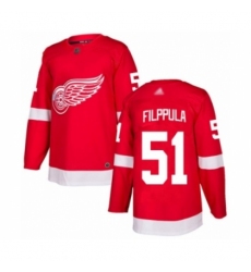 Men's Detroit Red Wings #51 Valtteri Filppula Authentic Red Home Hockey Jersey