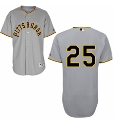 Men's Majestic Pittsburgh Pirates #25 Gregory Polanco Replica Grey 1953 Turn Back The Clock MLB Jersey