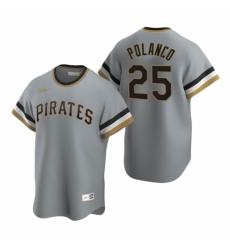 Men's Nike Pittsburgh Pirates #25 Gregory Polanco Gray Cooperstown Collection Road Stitched Baseball Jersey