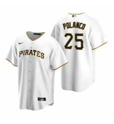 Men's Nike Pittsburgh Pirates #25 Gregory Polanco White Home Stitched Baseball Jersey