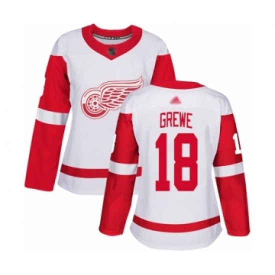 Women's Detroit Red Wings #18 Albin Grewe Authentic White Away Hockey Jersey Women's Detroit Red Wings #18 Albin Grewe Authentic White Away Hockey Jersey