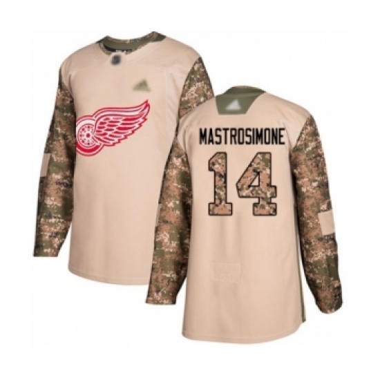 Men's Detroit Red Wings #14 Robert Mastrosimone Authentic Camo Veterans Day Practice Hockey Jersey Men's Detroit Red Wings #14 Robert Mastrosimone Authentic Camo Veterans Day Practice Hockey Jersey