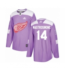 Youth Detroit Red Wings #14 Robert Mastrosimone Authentic Purple Fights Cancer Practice Hockey Jersey Youth Detroit Red Wings #14 Robert Mastrosimone Authentic Purple Fights Cancer Practice Hockey Jersey