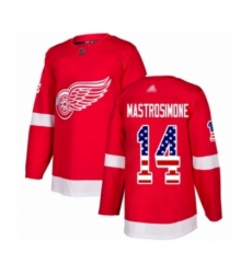 Youth Detroit Red Wings #14 Robert Mastrosimone Authentic Red USA Flag Fashion Hockey Jersey Youth Detroit Red Wings #14 Robert Mastrosimone Authentic Red USA Flag Fashion Hockey Jersey