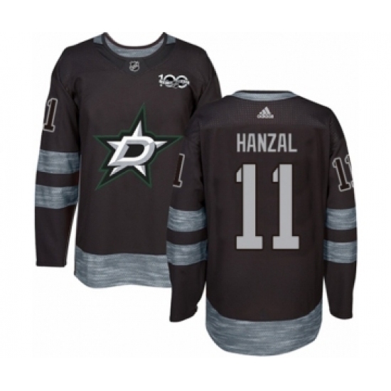 Men's Adidas Dallas Stars #11 Martin Hanzal Authentic Black 1917-2017 100th Anniversary NHL Jersey Men's Adidas Dallas Stars #11 Martin Hanzal Authentic Black 1917-2017 100th Anniversary NHL Jersey