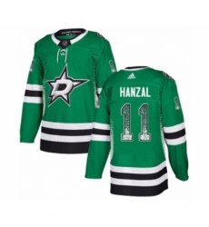 Men's Adidas Dallas Stars #11 Martin Hanzal Authentic Green Drift Fashion NHL Jersey