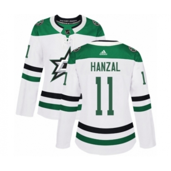Women's Adidas Dallas Stars #11 Martin Hanzal Authentic White Away NHL Jersey Women's Adidas Dallas Stars #11 Martin Hanzal Authentic White Away NHL Jersey