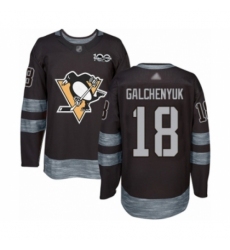Men's Pittsburgh Penguins #18 Alex Galchenyuk Authentic Black 1917-2017 100th Anniversary Hockey Jersey Men's Pittsburgh Penguins #18 Alex Galchenyuk Authentic Black 1917-2017 100th Anniversary Hockey Jersey