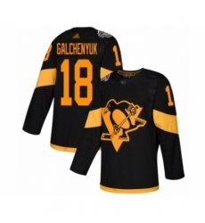 Men's Pittsburgh Penguins #18 Alex Galchenyuk Authentic Black 2019 Stadium Series Hockey Jersey