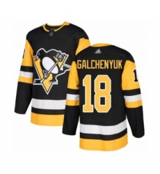 Men's Pittsburgh Penguins #18 Alex Galchenyuk Authentic Black Home Hockey Jersey
