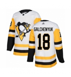 Men's Pittsburgh Penguins #18 Alex Galchenyuk Authentic White Away Hockey Jersey