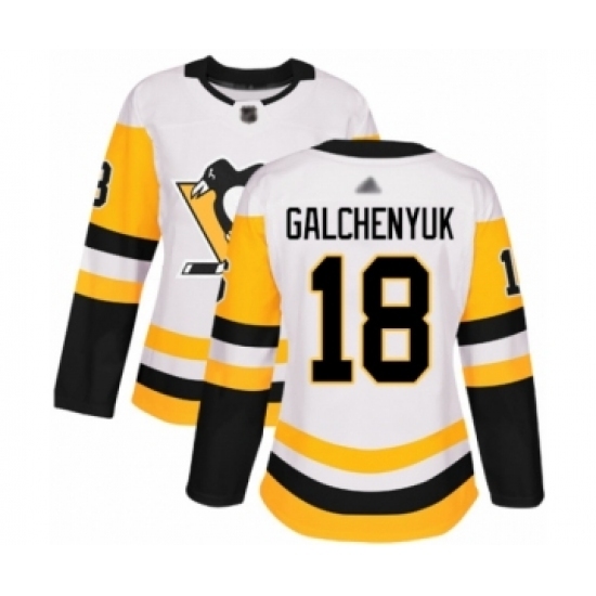 Women's Pittsburgh Penguins #18 Alex Galchenyuk Authentic White Away Hockey Jersey Women's Pittsburgh Penguins #18 Alex Galchenyuk Authentic White Away Hockey Jersey