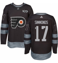 Men's Adidas Philadelphia Flyers #17 Wayne Simmonds Authentic Black 1917-2017 100th Anniversary NHL Jersey