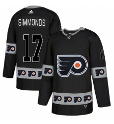 Men's Adidas Philadelphia Flyers #17 Wayne Simmonds Authentic Black Team Logo Fashion NHL Jersey