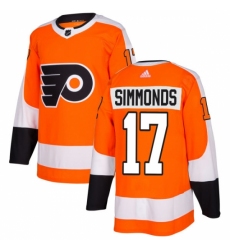 Men's Adidas Philadelphia Flyers #17 Wayne Simmonds Authentic Orange Home NHL Jersey