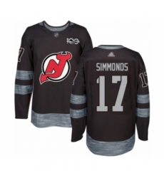 Men's New Jersey Devils #17 Wayne Simmonds Authentic Black 1917-2017 100th Anniversary Hockey Jersey