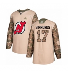Men's New Jersey Devils #17 Wayne Simmonds Authentic Camo Veterans Day Practice Hockey Jersey