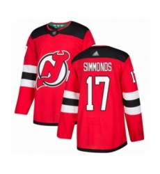 Men's New Jersey Devils #17 Wayne Simmonds Authentic Red Home Hockey Jersey