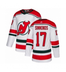 Men's New Jersey Devils #17 Wayne Simmonds Authentic White Alternate Hockey Jersey