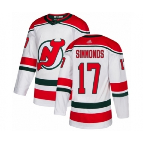 Men's New Jersey Devils #17 Wayne Simmonds Authentic White Alternate Hockey Jersey Men's New Jersey Devils #17 Wayne Simmonds Authentic White Alternate Hockey Jersey