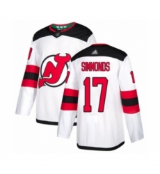 Men's New Jersey Devils #17 Wayne Simmonds Authentic White Away Hockey Jersey