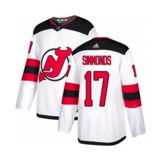 Men's New Jersey Devils #17 Wayne Simmonds Authentic White Away Hockey Jersey Men's New Jersey Devils #17 Wayne Simmonds Authentic White Away Hockey Jersey
