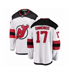 Men's New Jersey Devils #17 Wayne Simmonds Fanatics Branded White Away Breakaway Hockey Jersey