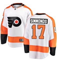 Men's Philadelphia Flyers #17 Wayne Simmonds Fanatics Branded White Away Breakaway NHL Jersey