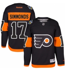 Men's Reebok Philadelphia Flyers #17 Wayne Simmonds Authentic Black 2017 Stadium Series NHL Jersey