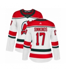 Women's New Jersey Devils #17 Wayne Simmonds Authentic White Alternate Hockey Jersey