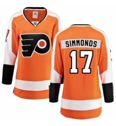Women's Philadelphia Flyers #17 Wayne Simmonds Fanatics Branded Orange Home Breakaway NHL Jersey