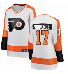 Women's Philadelphia Flyers #17 Wayne Simmonds Fanatics Branded White Away Breakaway NHL Jersey