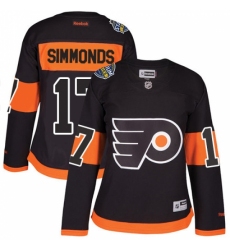 Women's Reebok Philadelphia Flyers #17 Wayne Simmonds Authentic Black 2017 Stadium Series NHL Jersey