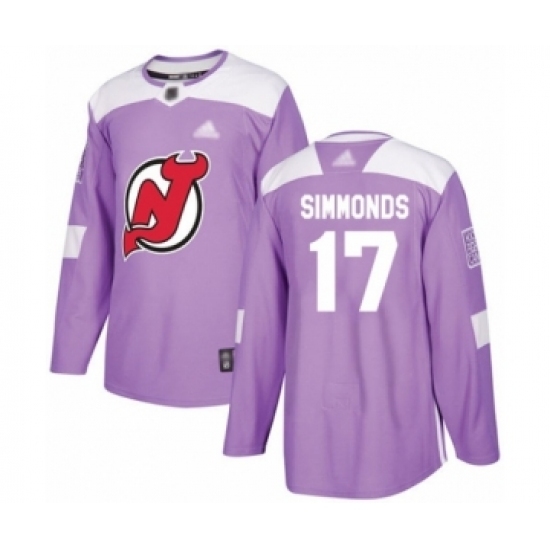 Youth New Jersey Devils #17 Wayne Simmonds Authentic Purple Fights Cancer Practice Hockey Jersey Youth New Jersey Devils #17 Wayne Simmonds Authentic Purple Fights Cancer Practice Hockey Jersey