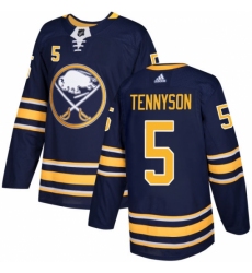 Men's Adidas Buffalo Sabres #5 Matt Tennyson Authentic Navy Blue Home NHL Jersey