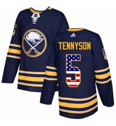 Men's Adidas Buffalo Sabres #5 Matt Tennyson Authentic Navy Blue USA Flag Fashion NHL Jersey