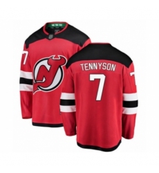 Men's New Jersey Devils #7 Matt Tennyson Fanatics Branded Red Home Breakaway Hockey Jersey